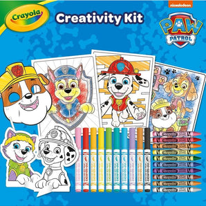 Crayola creativity kit with Paw Patrol theme featuring coloring pages and crayons.