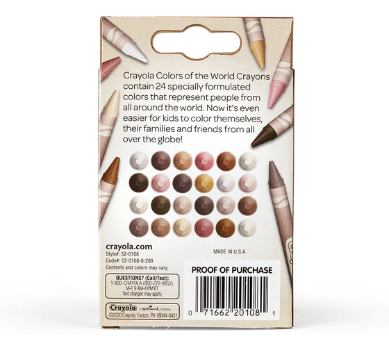 Colors of the World, Skin Tone Crayons, 24 New Crayon Colors