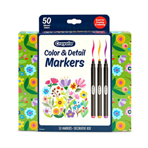 Crayola Color & Detail Marker Set – 50 Dual-Tip Art Markers