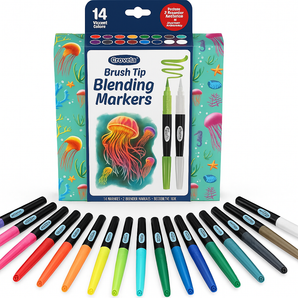 Crayola Blending Markers Set, 16 Count with 2 Colorless Blenders