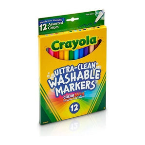 Crayola - 12 ct. Ultra-Clean Washable Assorted, Fine Line, ColorMax Markers