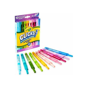 Crayola Washable CLICKS Retractable Markers - 10 Bold Colors