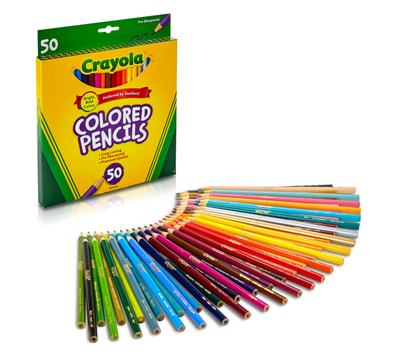 50ct Long Colored Pencils