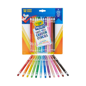Crayola 12ct Easy Peel Crayon Pencils - Washable & No Sharpening Needed