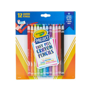 Crayola 12ct Easy Peel Crayon Pencils - Washable & No Sharpening Needed