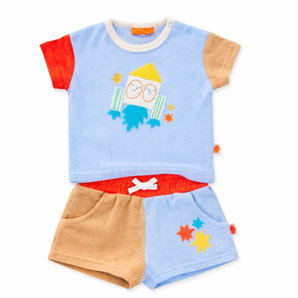 Boys See You In Space Terry T Shirt+Shorts Set