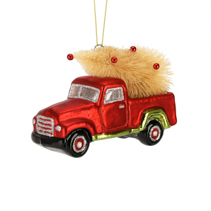Personalized Christmas Red Car  Holiday Ornament