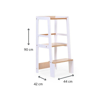 Childhome Learning Tower White Natural | Learning Tower
