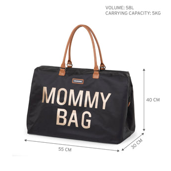 Childhome Mommy Bag Big Black Gold | Diaper Bag