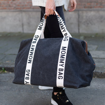 Childhome Mommy Bag Signature Canvas | Parent Tote