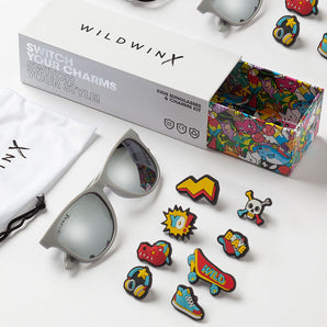 Children’s grey sunglasses & charm kit - Skate