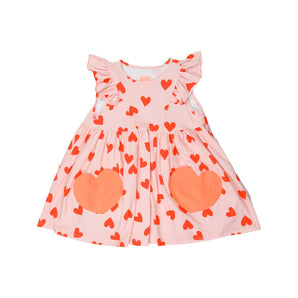 Girls Dress Lovely Pink Heart