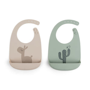 Done By Deer Silicone Bib 2-Pack Croco Green