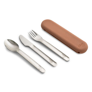 Kids' Stainless Steel Cutlery Set with Portable Silicone Case