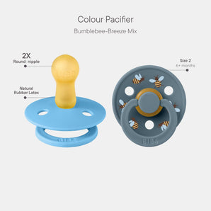 BIBS Pacifier Studio Colour 2 PACK Bumblebee Latex Size 1 Breeze Mix