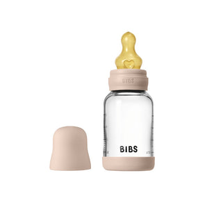 BIBS Glass Baby Bottle Round Latex 1 pack 120 ml Slow Flow Blush