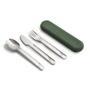 Kids' Stainless Steel Cutlery Set with Portable Silicone Case