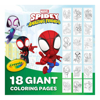 Crayola – 18 Giant Coloring Pages Spidey & His Amazing Friends – Coloring Book – Ages 3 Years +