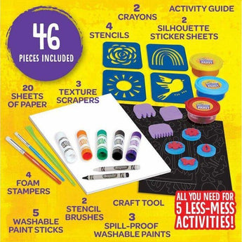 Crayola Less Mess Painting Activity Kit For Kids | Paint & Paint Accessories