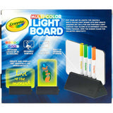Crayola Multi-Color Light Board box with glowing art, markers, and display stand.