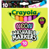 Crayola Neon Washable Markers, Broad Line, 10 Count