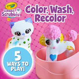 Crayola Scribble Scrubbie Pets: white cat with colorful spots, white poodle in pink tub.