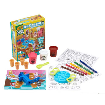 Crayola – Silly Scents Ice Cream Parlor Play Set – DIY Scented Dough & Craft Kit with 17 Molds, Scooper, Cones, Scented