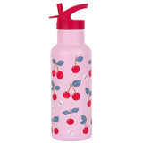 500ml Stainless Steel Water Bottle - Cherries