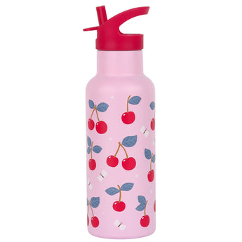 500ml Stainless Steel Water Bottle - Cherries