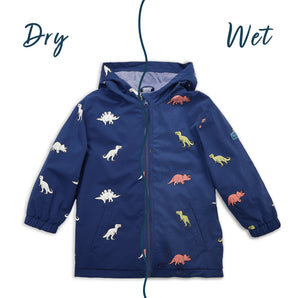 Kids Color-Changing Dinosaur Raincoat