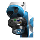Discovery Kids Microscope, white and blue, with 300x magnification and colored filters.