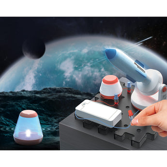 Discovery Mindblown STEM Rocket Launch Space Station Circuitry Set, Build-it-Yourself Engineering Toy Kit