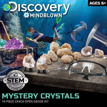 Discovery Mindblown STEM Toy Mystery Crystals Geode Excavation Science Kit 14pcs