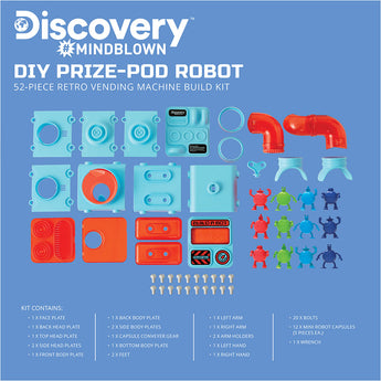 Discovery Mindblown STEM Toys DIY Prize-Pod 52-Piece Retro Vending Machine Build Kit