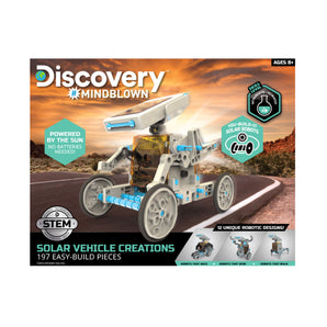 Discovery Mindblown Solar Vehicle Creations 197 Easy-Build-Pieces, with 12 Unique Robotic Designs