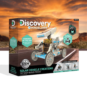 Discovery Mindblown Solar Vehicle Creations 197 Easy-Build-Pieces, with 12 Unique Robotic Designs