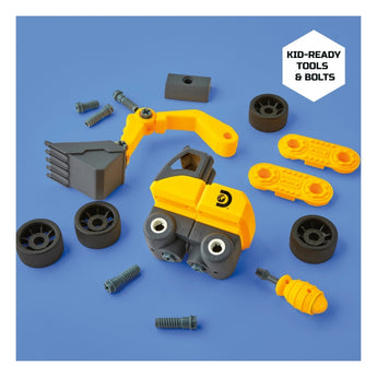 Discovery Mindblown Take Apart DIY Excavator Construction 27-piece Set STEM Toy for Early Engineering, Science Kit for Kids