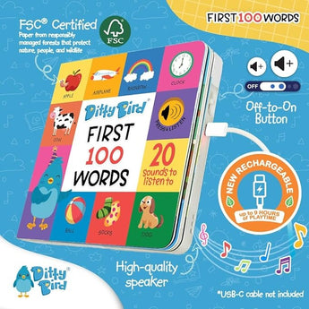 Ditty Bird First 100 Words â€” Children's Book For Kids | Books