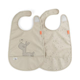 Done By Deer Bib With Velcro 2 Pack | Lalee Design Sandy Beige