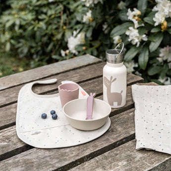 Done By Deer Bib With Velcro 2 Pack | Lalee Design Sandy Beige