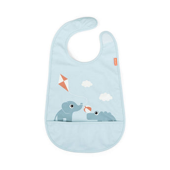 Done By Deer Bib With Velcro Playground | Blue Mealtime Bib