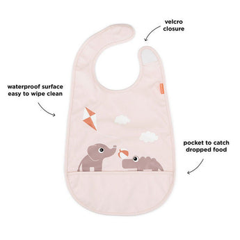 Done By Deer Bib With Velcro Playground | Blue Mealtime Bib - My Little Thieves