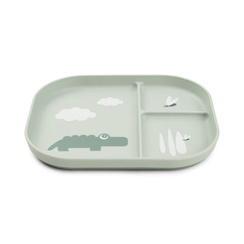 Done By Deer Foodie Compartment Plate Tiny Farm Sand | Anti Slip Kids Plate