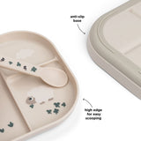 Done By Deer Foodie Compartment Plate Tiny Farm Sand | Anti Slip Kids Plate