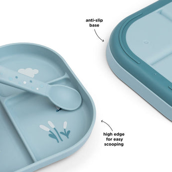 Done By Deer Foodie Compartment Plate Tiny Farm Sand | Anti Slip Kids Plate