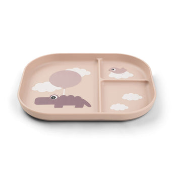 Done By Deer Foodie Compartment Plate Tiny Farm Sand | Anti Slip Kids Plate