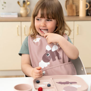 Done By Deer Foodie Compartment Plate Tiny Farm Sand | Anti Slip Kids Plate