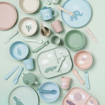 Done By Deer Foodie Compartment Plate Tiny Farm Sand | Anti Slip Kids Plate