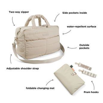 Done By Deer Quilted Changing Bag | Eco Friendly Recycled Nappy Backpack