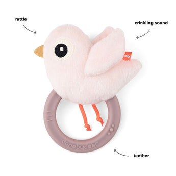 Done By Deer Sensory Rattle With Teether | Birdee Baby Developmental Toy